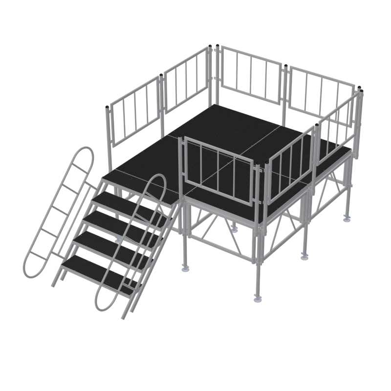 Gymnastics Beam Floor - Aluminum Stage Platform with Adjustable Legs