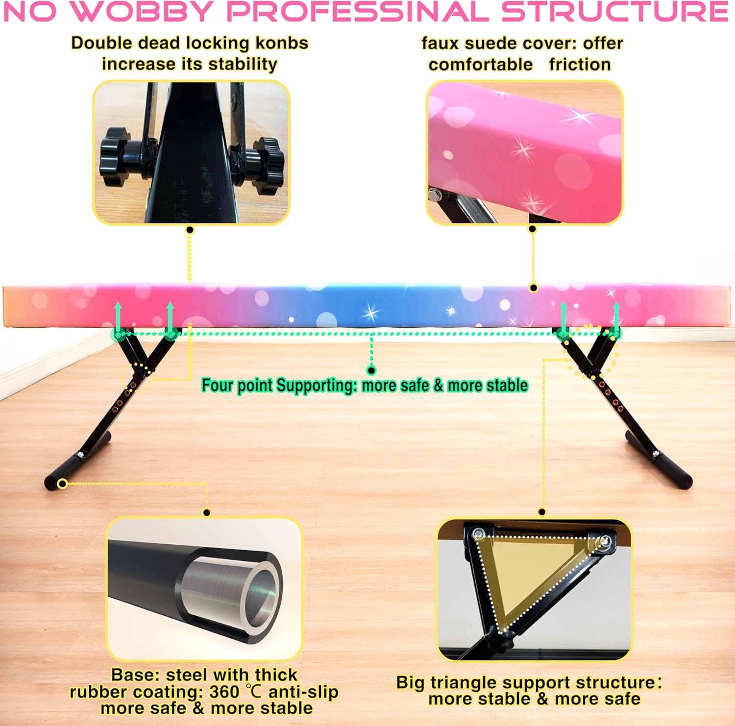8 Ft Gymnastic Slant Board Adj - Gymnastics Beam Floor review and price